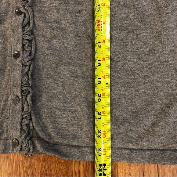 Daisy Fuentes cardigan sweater with ruffles and embellishments - Picture 5 of 7